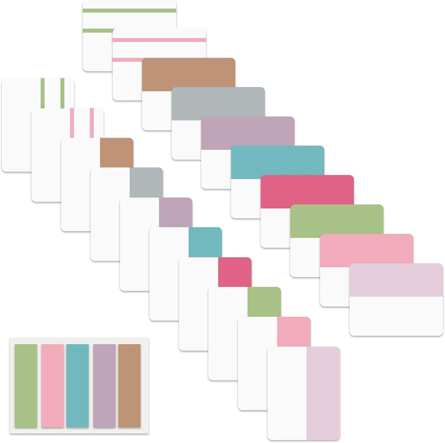 ELII 500 PCS Sticky Tabs 2 Inch Index Tabs,Page Markers File Tabs Self Adhesive, Labels for Pages Notebook