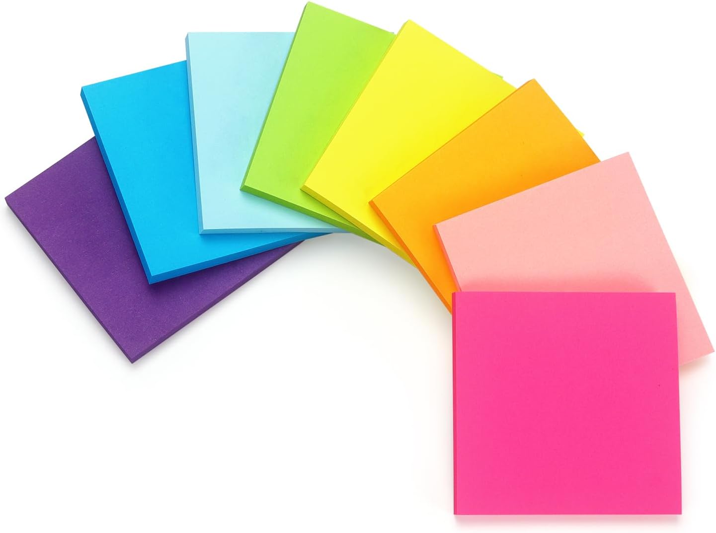 Early Buy Sticky Notes 8 Bright Color 8 Pads Self-Stick Notes 3 in x 3 in, 60 Sheets/Pad