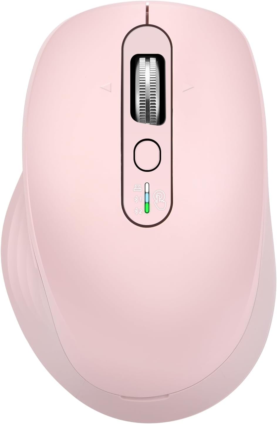 Multi-Device Wireless Bluetooth Mouse, 2.4G USB Receiver and Two Bluetooth, 4-Way Navigation Mice for Computer, Laptop, PC, MacBook, iPad (Pink)