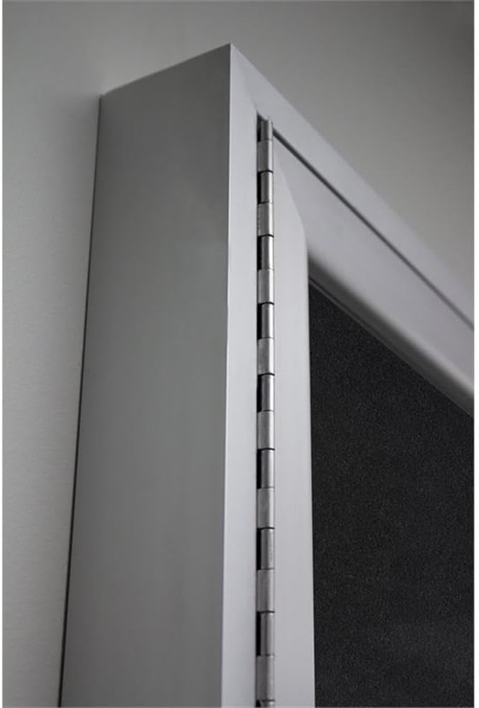 Ghent 48" x 60" 2-Door indoor Enclosed Recycled Rubber Bulletin Board, Shatter Resistant, with Lock, Satin Aluminum Frame,Black (PA24860TR-BK)-Made in USA