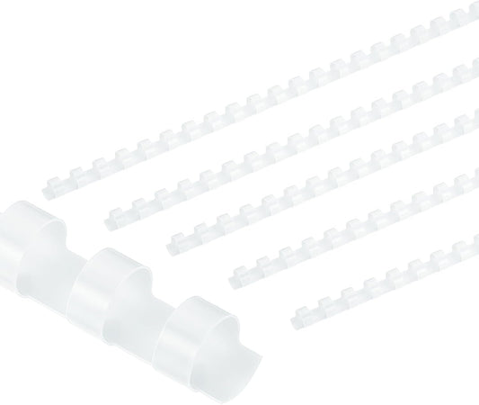 PATIKIL 10mm (3/8") Plastic Binding Combs, 100 Pcs 21 Rings Comb Binding Spines 60 Sheet Capacity Letter Size for Binding Paper Sheets, White