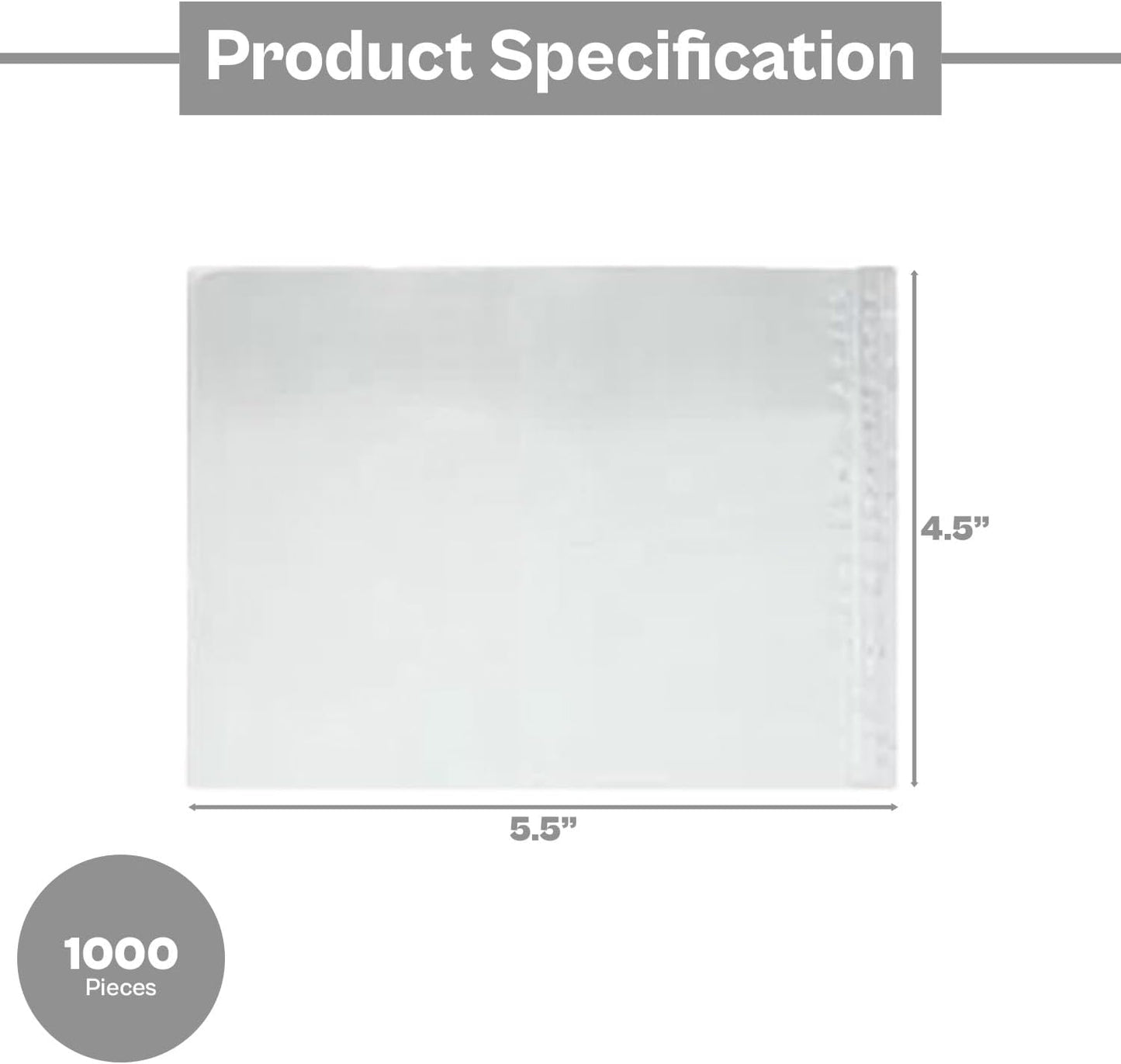 4.5" x 5.5" Clear Packing List Back Side Loading Plain Face Envelopes Pouches (1000 Pcs) Self-Adhesive Packing List Envelopes Pouch for Packing Slips Invoice Label
