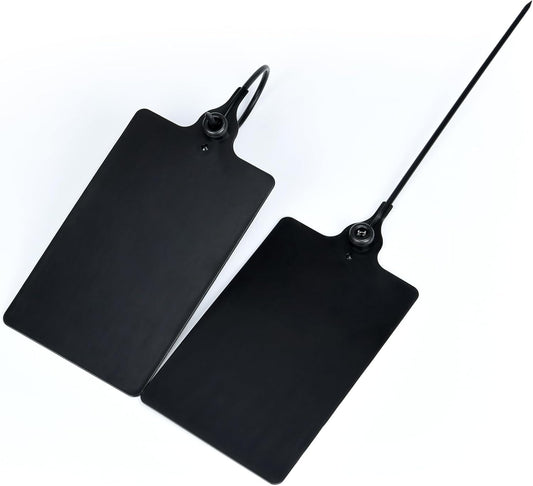 100 Black Plastic Tags Shipping Tags Water Proof Tags for Labeling Shipping Labels Security Seals Writable Marker Ties Hanging Tags Storage Tag with One Marker Pen