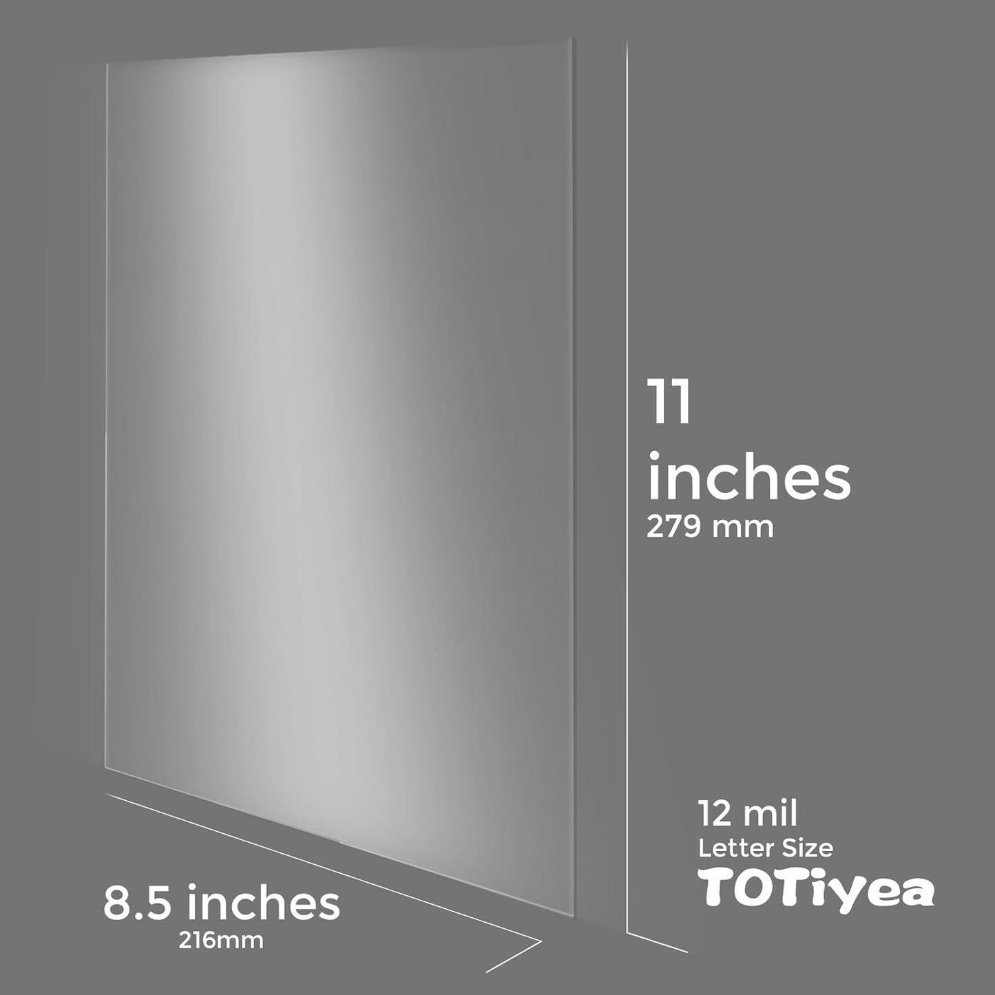 TOTiyea 100 Pack 12 Mil PVC Binding Presentation Covers, Clear Report Covers for Binding,8.5x11 Inches,Letter Size