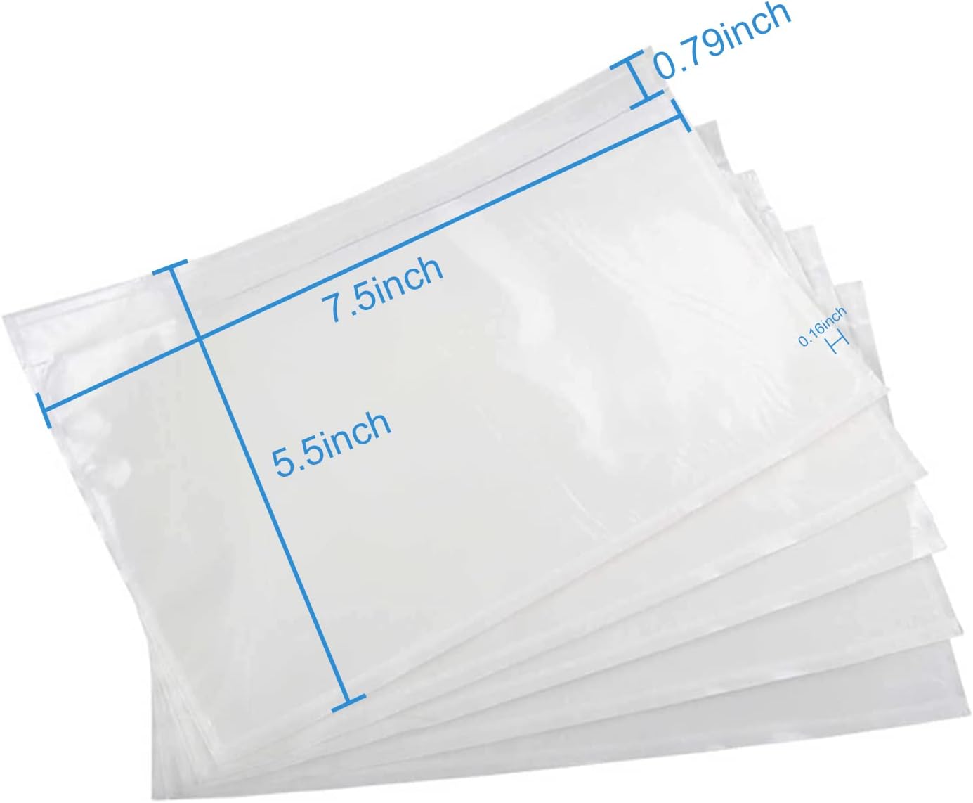 Clear Self-Adhesive Packing List Envelopes, Label Envelopes Pouches/Shipping Labels Sleeves for Shipping Mailing Bags 7.5" x 5.5"-100 Pack