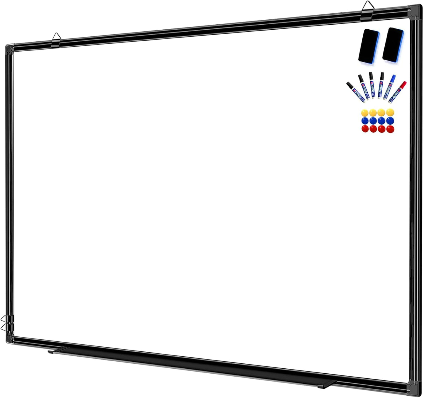 H-Qprobd 60"x48" White Board for Wall Large Magnetic Dry Erase Board with Black Aluminum Frame, Presentation Whiteboard Suitable for Home, Office, Classroom & Kitchen