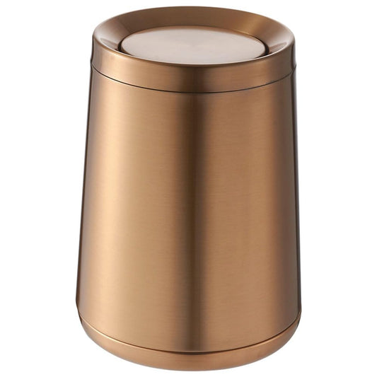 10 L/2.6Gallen,Swing Lid Gold Brass Trash Can,Brushed Nickel Garbage Can Bathroom with Flipping Lid,for Bathroom, Living Room,Bedroom,Hotel (Rose Gold)
