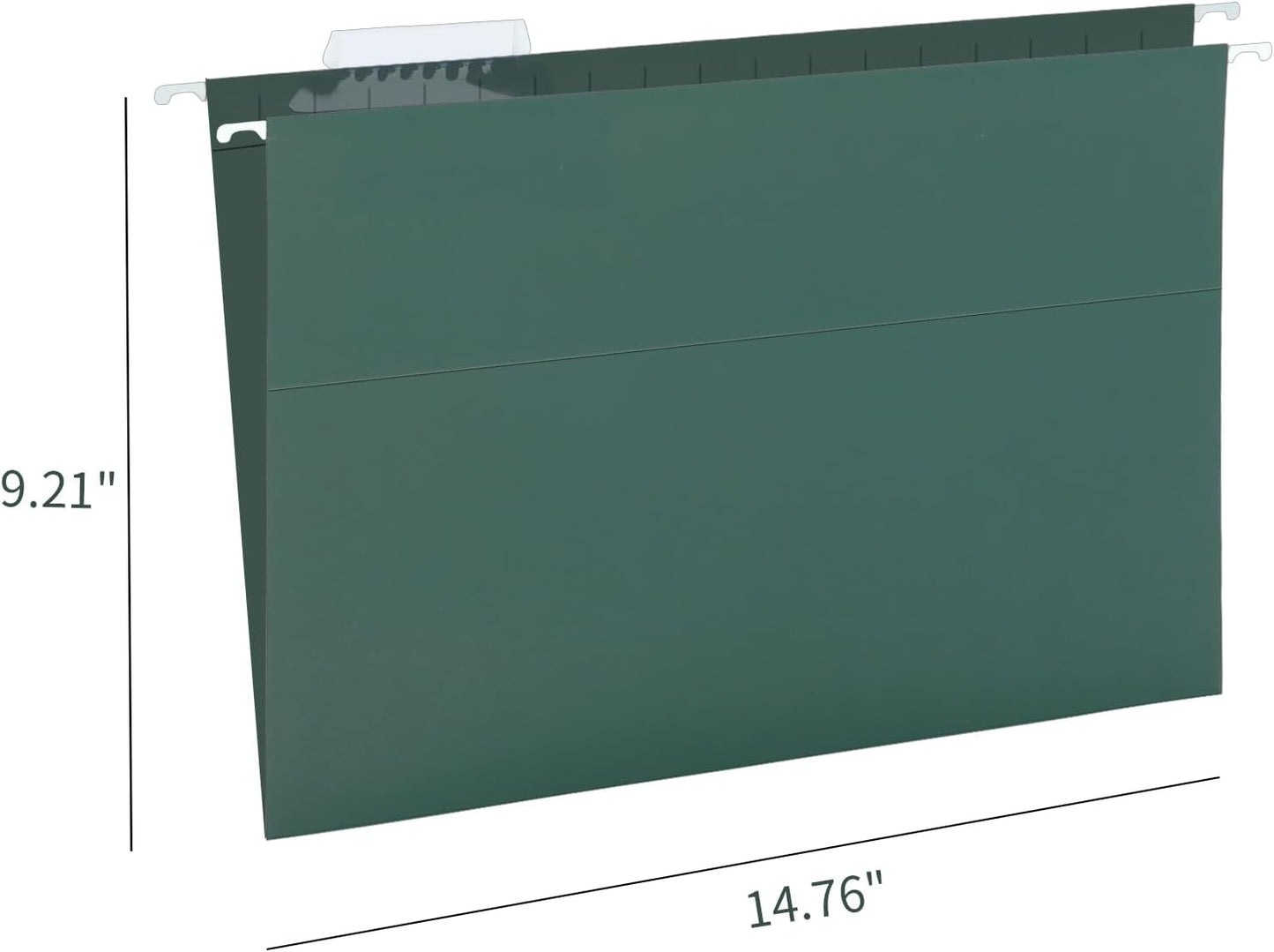 HERKKA Hanging File Folders, 30 Pack Reinforced Legal Size Hanging Folders with Heavy Duty 0 Inch Expansion, Designed for Bulky Files, Medical Charts, Adjustable Tabs, Green