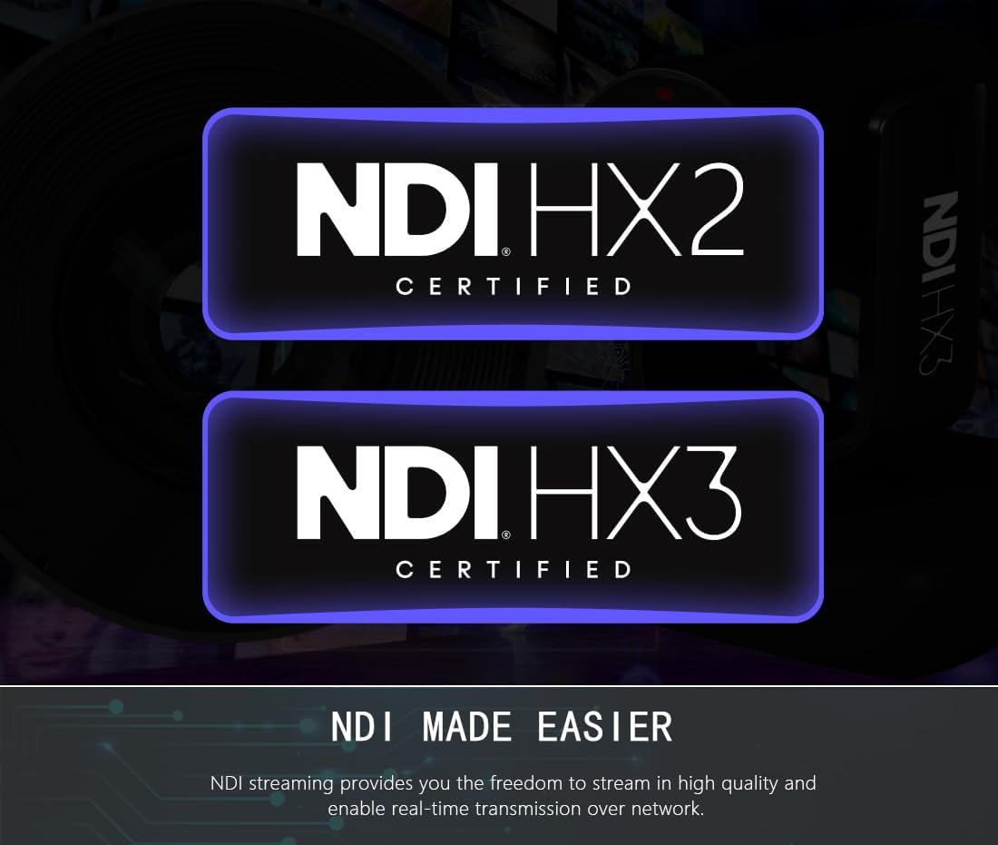 AVKANS NDI PTZ Camera - 30X Auto Tracking Live Streaming Cam with SDI/HDMI/IP Outputs for Church Worship School Sport Hospital Wedding(NDI HX2 and NDI HX3)