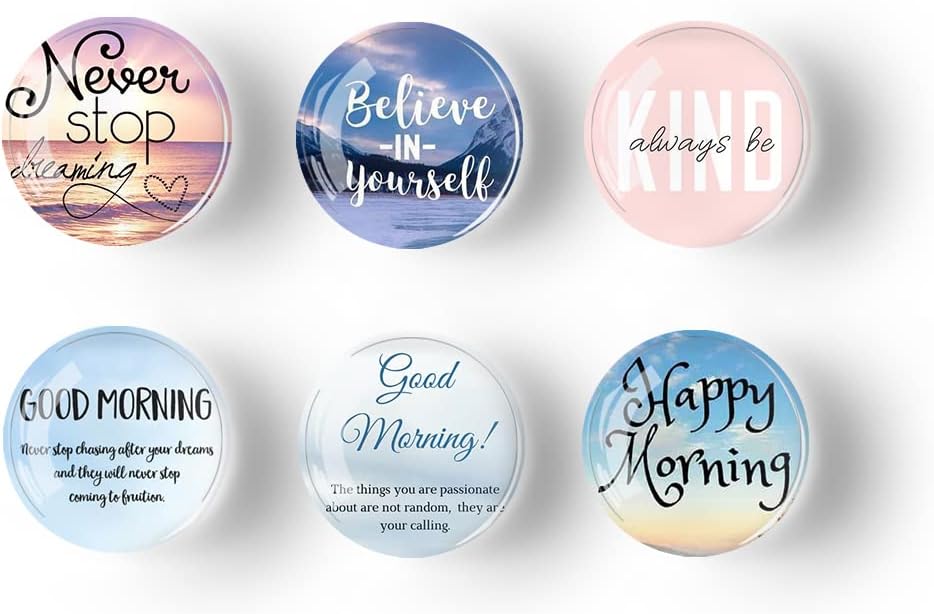 12Pcs Glass Refrigerator Magnet Fridge Sticker,Motivationa Fridge Magnets Decoration for Crafts,Strong Fridge Magnets for Kitchen, School,Office Whiteboard, Cabinet and Dishwasher