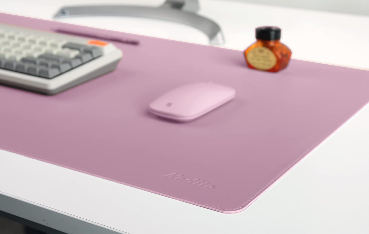 Dual-Sided Leather Desk Pad,Blotter for Laptop Computer,Mouse Pad,Writing,Drawing,Arts and Craft Mat (17"x24", Lilac)