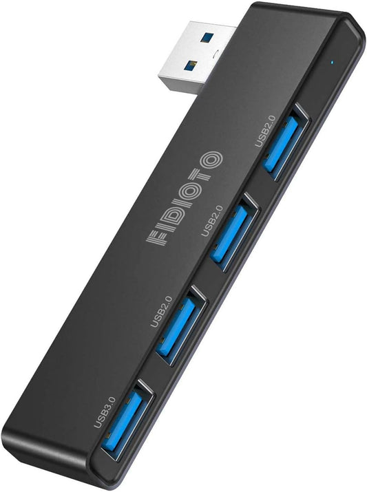 USB Hub, Fidioto 4 Port USB Adapter(1 * 3.0 Hub, 3 * 2.0 Hub), Networking Hub for Laptop, iMac Pro, MacBook Air, Mac Mini/Pro, Surface Pro, Notebook PC, USB Flash Drives and Mobile HDD Etc.