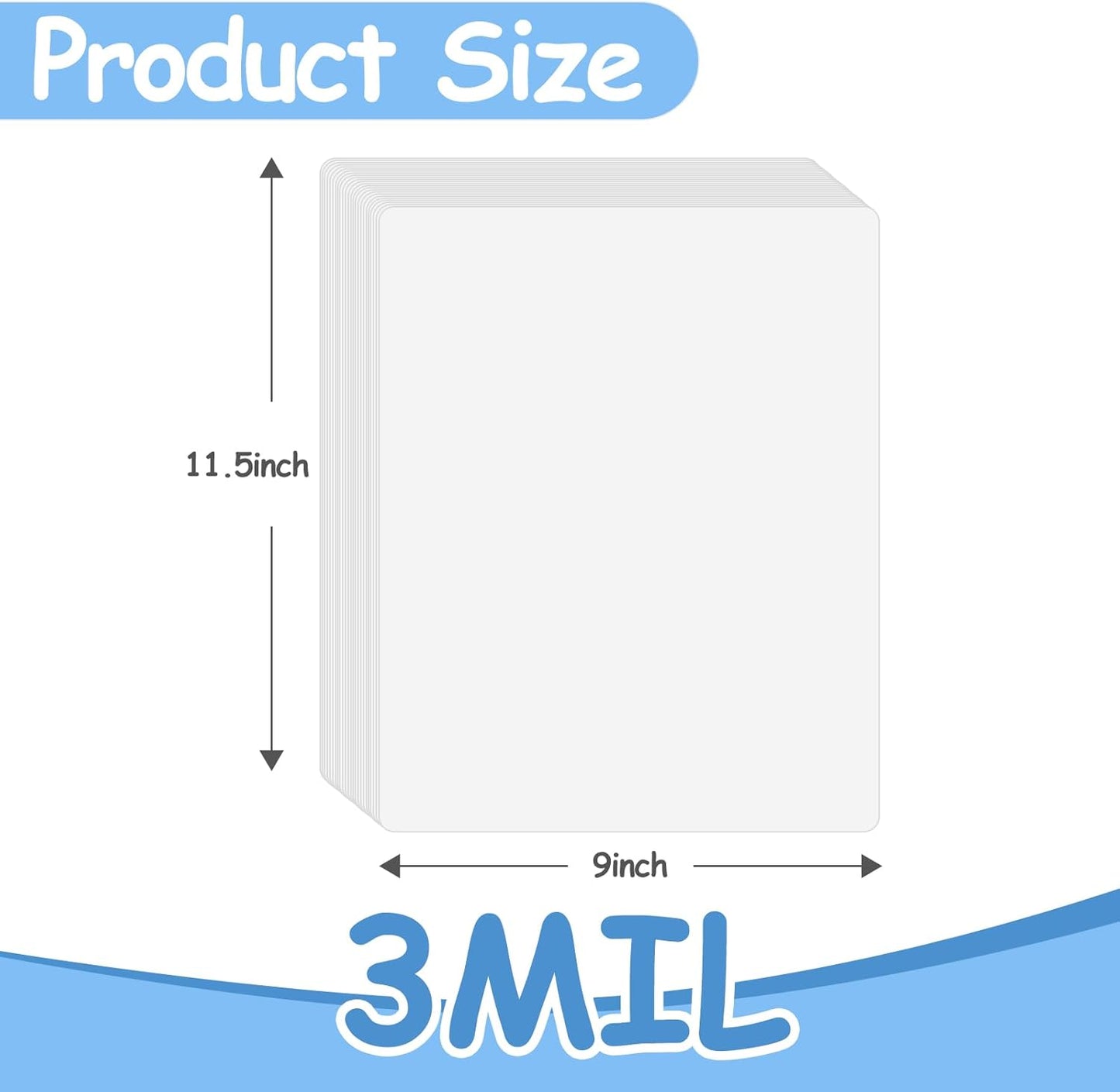 Clear Thermal Laminating Pouches 3mil Letter Size Plastic Laminator Sheets 9 x 11.5 Inch (2000 Pack)