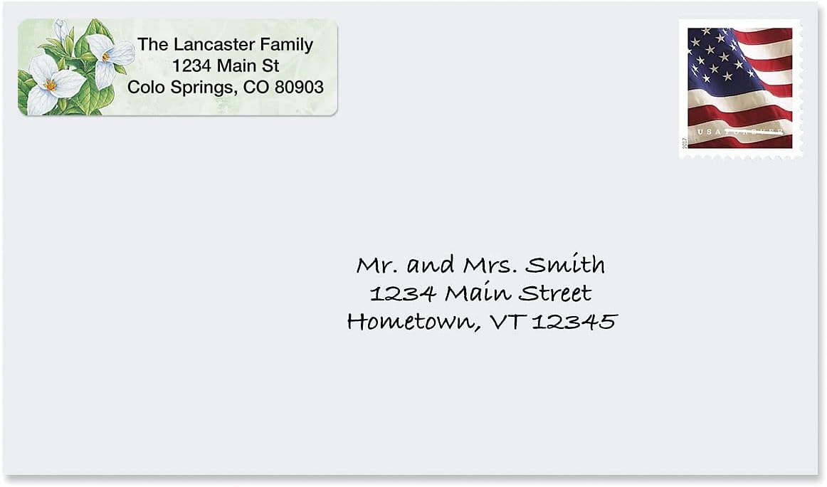 Colorful Images Spring Floral Rolled Personalized Return Address Mailing Labels with Dispenser, Customize with Name & Shipping Address, 250 ¾” x 2½” Self Adhesive, Easy Peel Label Roll