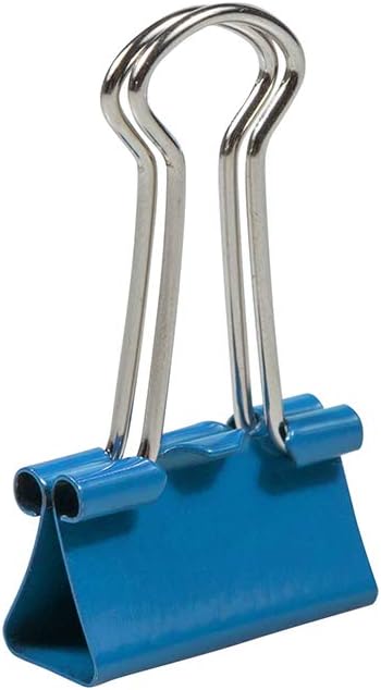 JAM PAPER Colorful Binder Clips - Small - 3/4 Inch (19 mm) - Blue Binderclips - 25/Pack