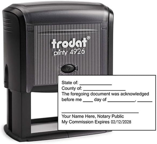Generic Notary Acknowledgement Stamp | Official State Notary Stamp | Official Seals | Meets State Specifications (Acknowledgement Stamp, Rectangular Stamp)