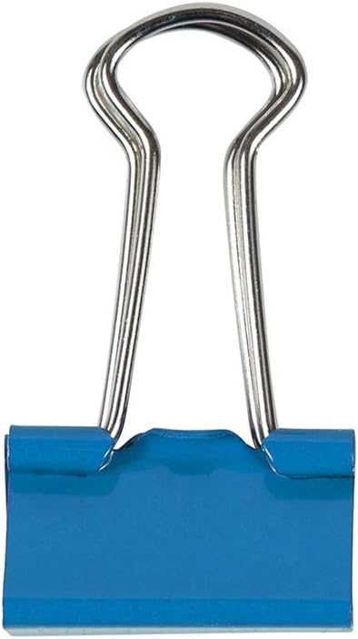 JAM PAPER Colorful Binder Clips - Small - 3/4 Inch (19 mm) - Blue Binderclips - 25/Pack