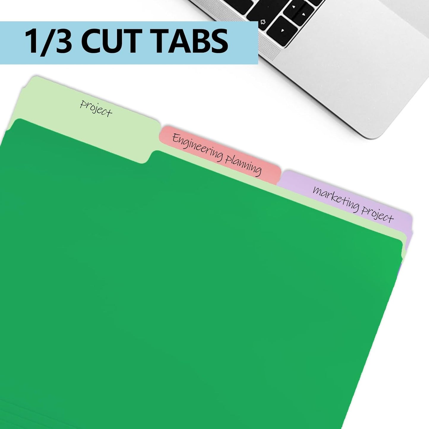 Premium Colored File Folders 8.5 x 11 Inch, Assorted 6 Colors Manila File Folders Letter Size for Office Classroom Use, 1/3 Cut Tab, Bulk 36 Pack