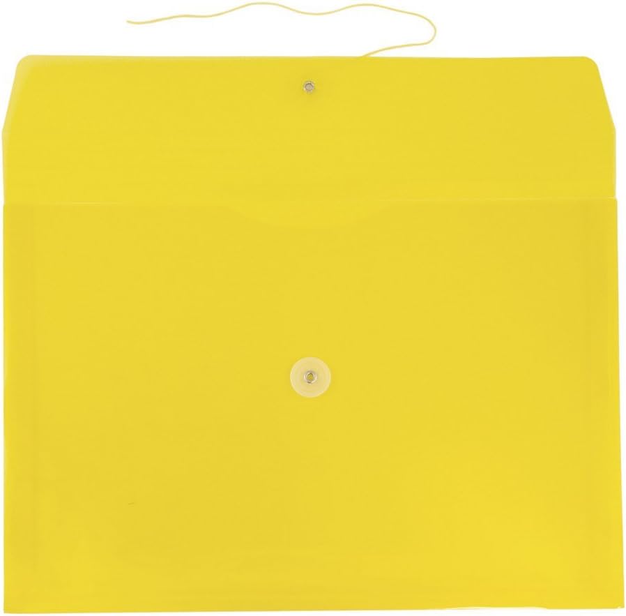 JAM PAPER Plastic Envelopes with Button & String Tie Closure - Legal Booklet - 9 3/4 x 14 1/2 - Assorted Primary Colors - 12/Pack