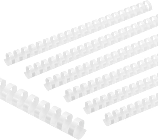 PATIKIL 20mm (3/4") Plastic Binding Combs, 100 Pcs 21 Rings Comb Binding Spines 150 Sheet Capacity Letter Size for Binding Paper Sheets Notebook Calendar Picture Album, White