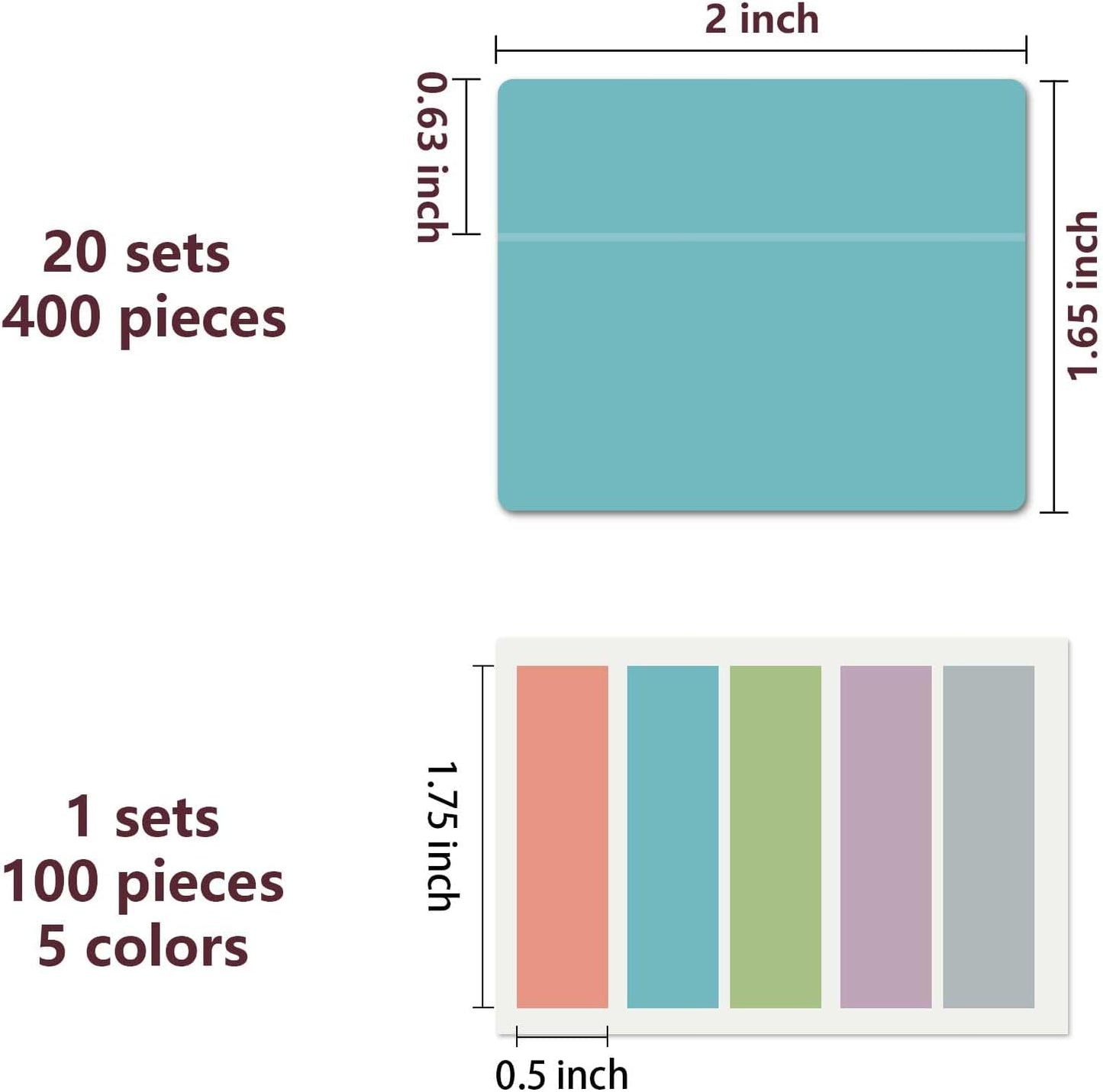 ELII 500 PCS Tabs for Annotating Books, Clear Book Tabs Sticky Index Tabs Sticky Notes,Labels for Pages Notebooks