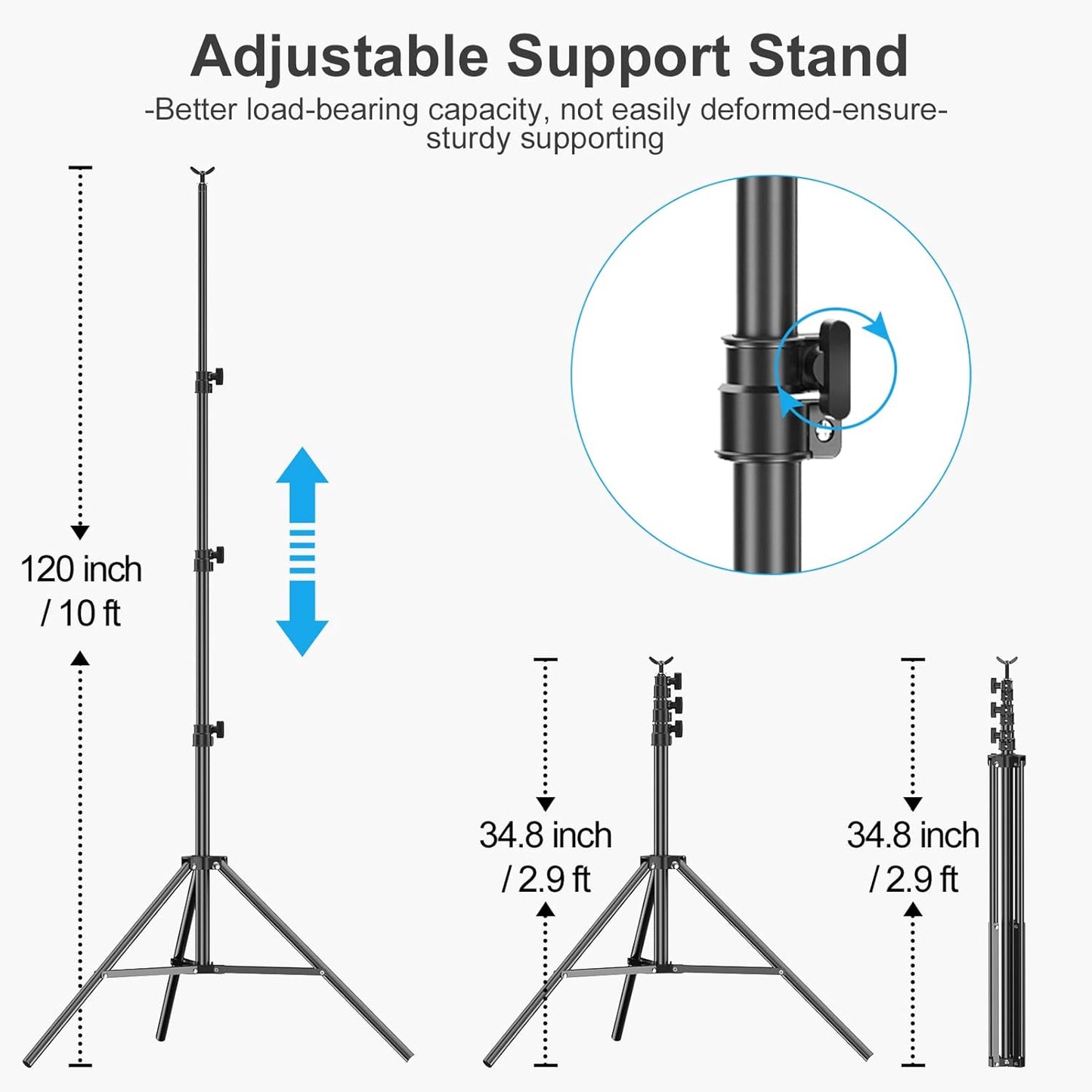 EMART Photo Backdrop Stand kit, 10 x 12 ft Back Drop Adjustable Frame for Photography, Photoshoot Banner Background Support Holder for Parties Dectoration