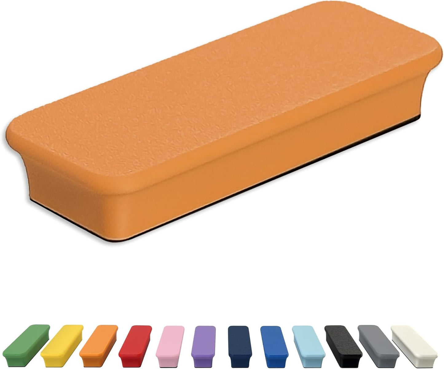 Glassboard Studio Mega Magnets - Neodymium - Heavy Duty, Colorful, Ergonomic, Ideal for Crafting, Quilting, and as Magnetic Knife Holders (1, Tangerine Orange Bar)