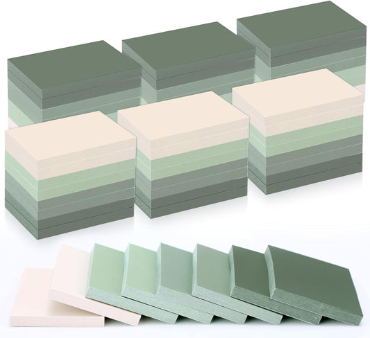 Fainne 60 Pads Sticky Notes Bulk 1.5 x 2 Inch Mini Self Stick Note Small Assorted Bright Colors Paper Memo for Office School Notebook Supplies 50 Sheets/pad (Simple Style,Green Series)