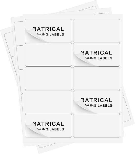 2"×4" shipping labels 300 labels sticker paper for Laser/Ink Jet Printer mailing labels 8.5"×11" white 10 per sheet