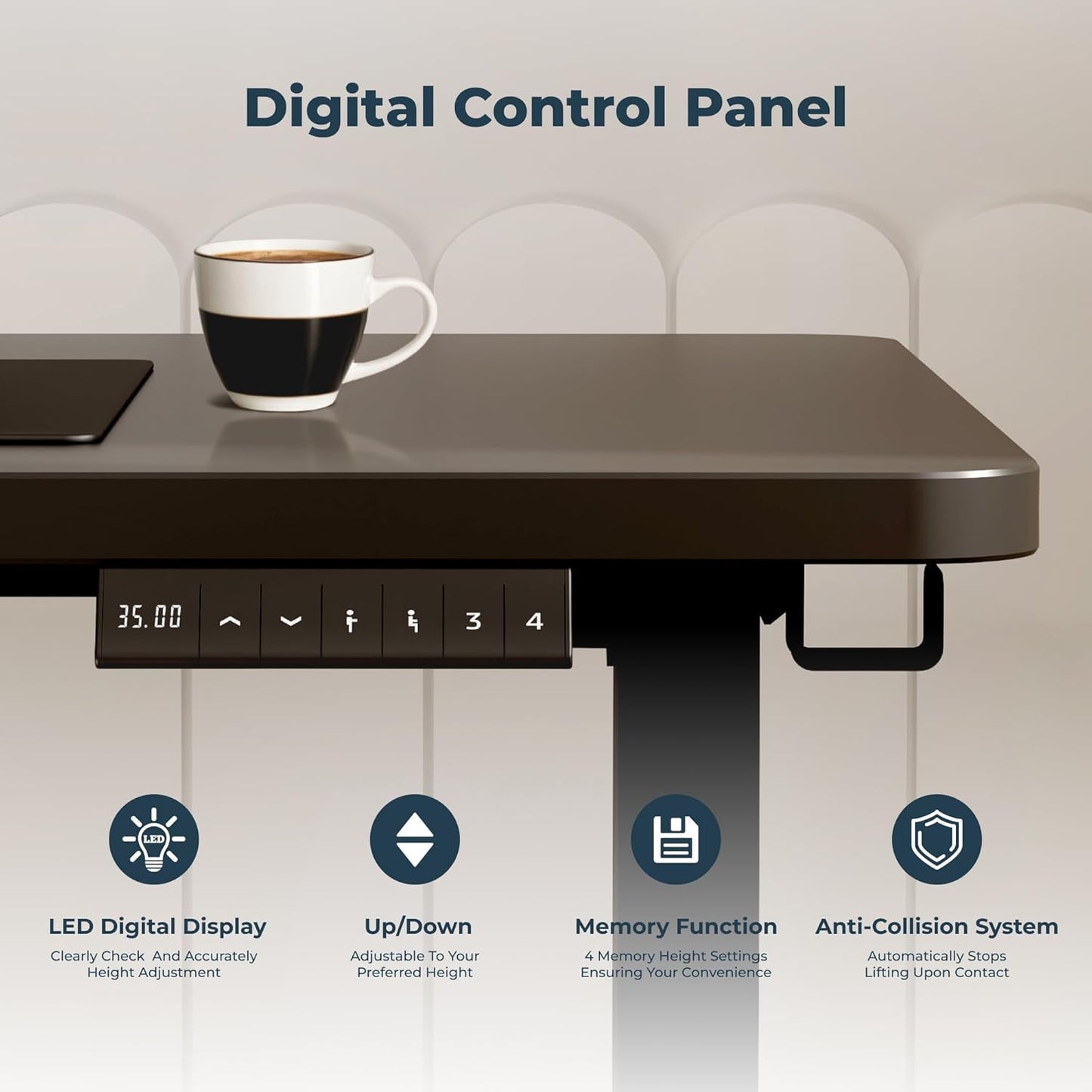 Adjustable Stand Up Desk Standing Desk, 63x24 Inches Home Office Desk with Memory Preset, Computer Workstation Splice Black Top + Black Frame