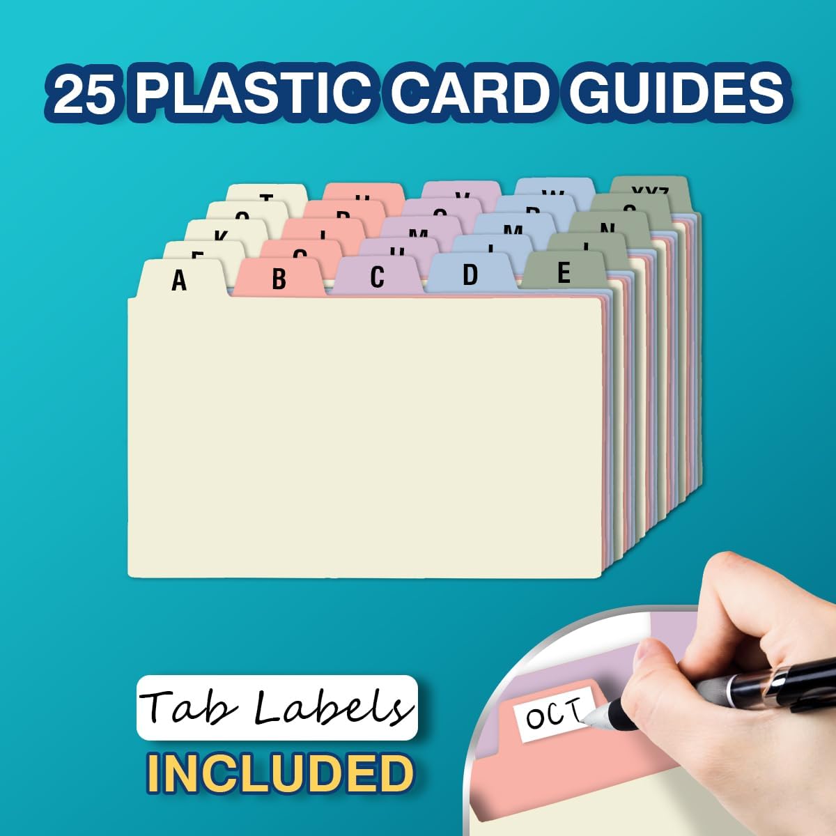 H4D 3x5 Index Card Holder with 100 Heavyweight Ruled Index Cards and 25 Plastic Dividers, Light Pink