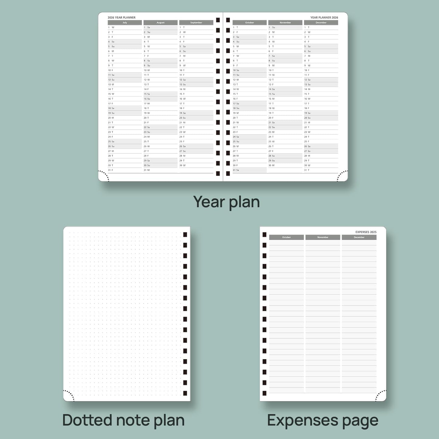 POPRUN Academic Planner 2025-2026 (July 2025-June 2026), Daily Weekly and Monthly Appointment Book (Wirebound Hard Cover - 6.25'' x 8.5'') with Hourly Time Slots, Tabs, 100 GSM - Orange