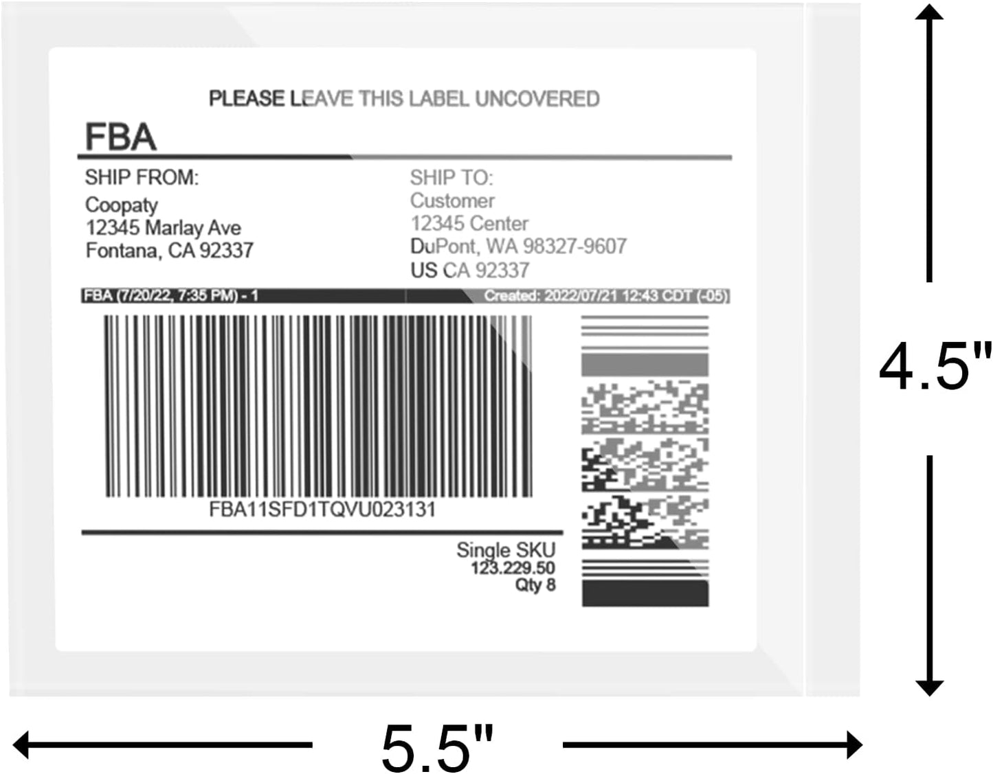 Coopaty 4.5" x 5.5" Packing List Envelope, Shipping Label Pouch, Clear Adhesive Packing List Pouches for Invoice/Documents/Labels (200 Pack)
