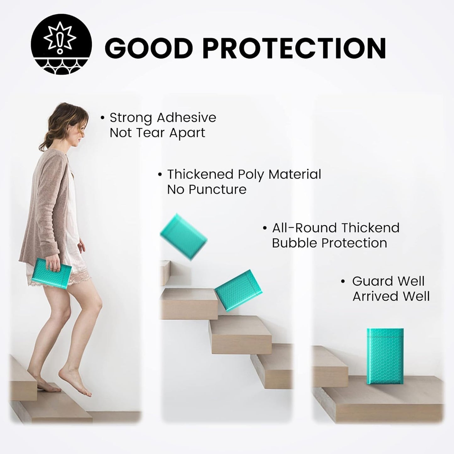 Fuxury Bubble Mailers 4x8" Teal Padded Envelopes 19200Pack Strong Adhesion Thick Padded Mailers for Small Business Mailing Small Items,Jewelry,Makeup