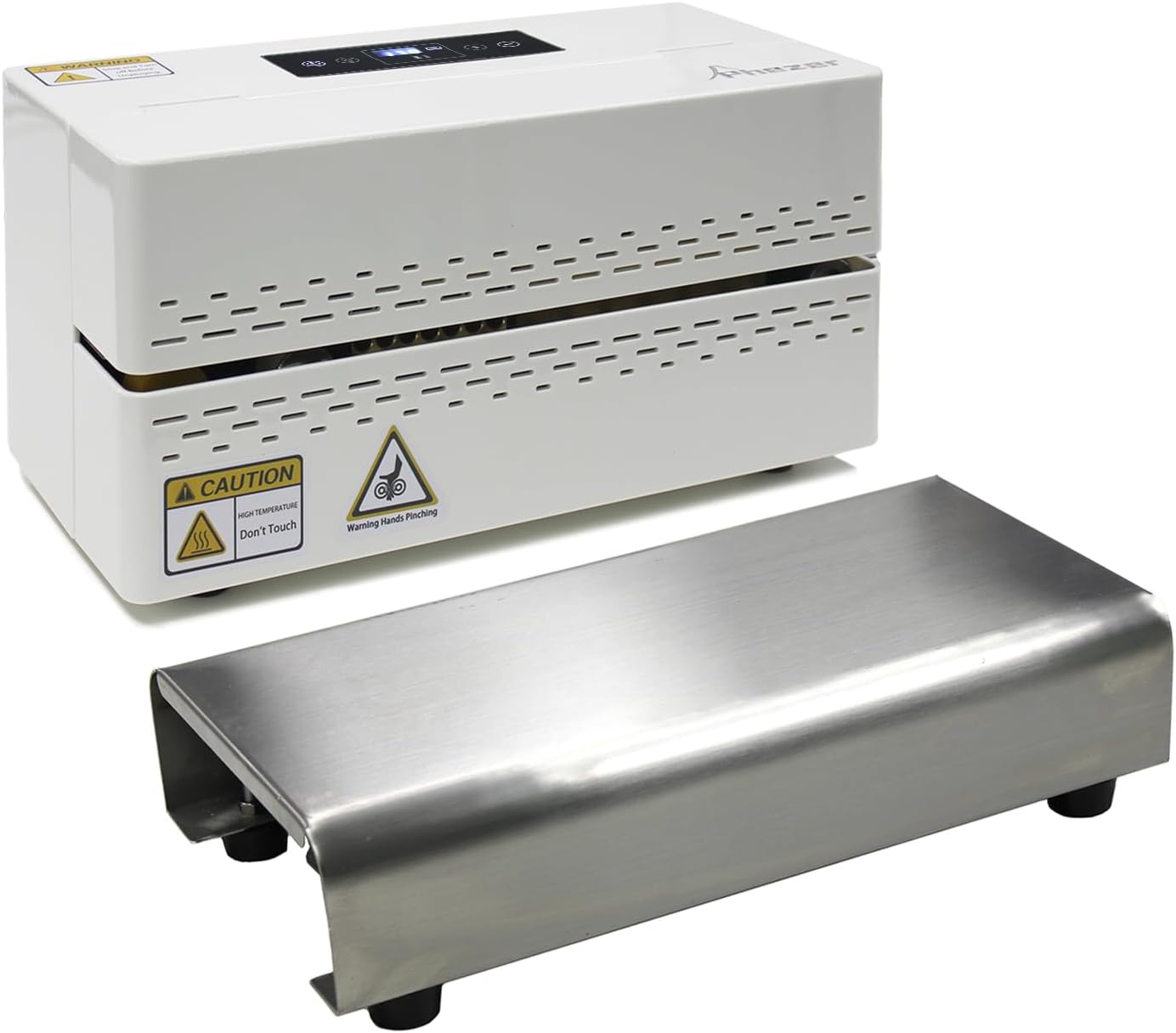 Continuous Heat Sealing Machine for Plastic/Mylar Bags, with Digital Temperature Control, Lightweight Horizontal Bag Sealer for Food Storage, Kitchen, Bakery, Snacks (Sealing Machine with Platform)