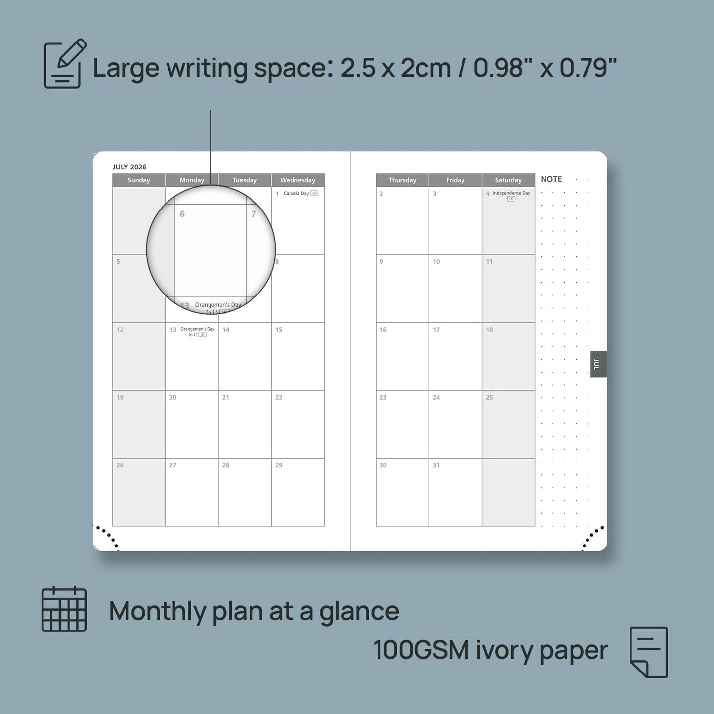 POPRUN Weekly Planner 2026 Pocket Size Calendar (4" x 6.25") 12 Months Notebook with Horizontal Layout, Leather Soft Cover, Inner Pocket, 100GSM Thick Paper, Pen Holder - Brown