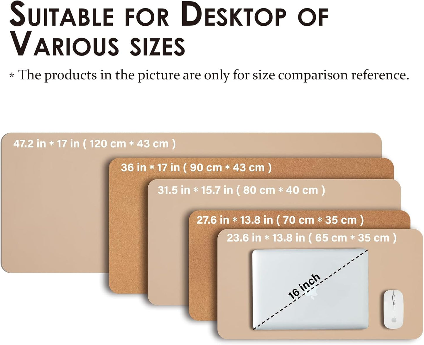 Cork Apricot Desk Mat - Dual-Sided Desk Pad for Office and Home - Desk Organization and Accessories - Ideal for Large Mouse Pad and Desk Mats on Top of Desks(36"x 17")