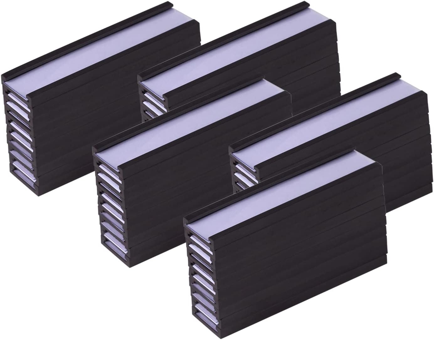 Eeoyu Magnetic Label Holders with Magnets Magnetic Data Card Holders with Clear Plastic Protectors for Metal Shelf, Whiteboard, Set of 50 (0.5 x 2 Inch)