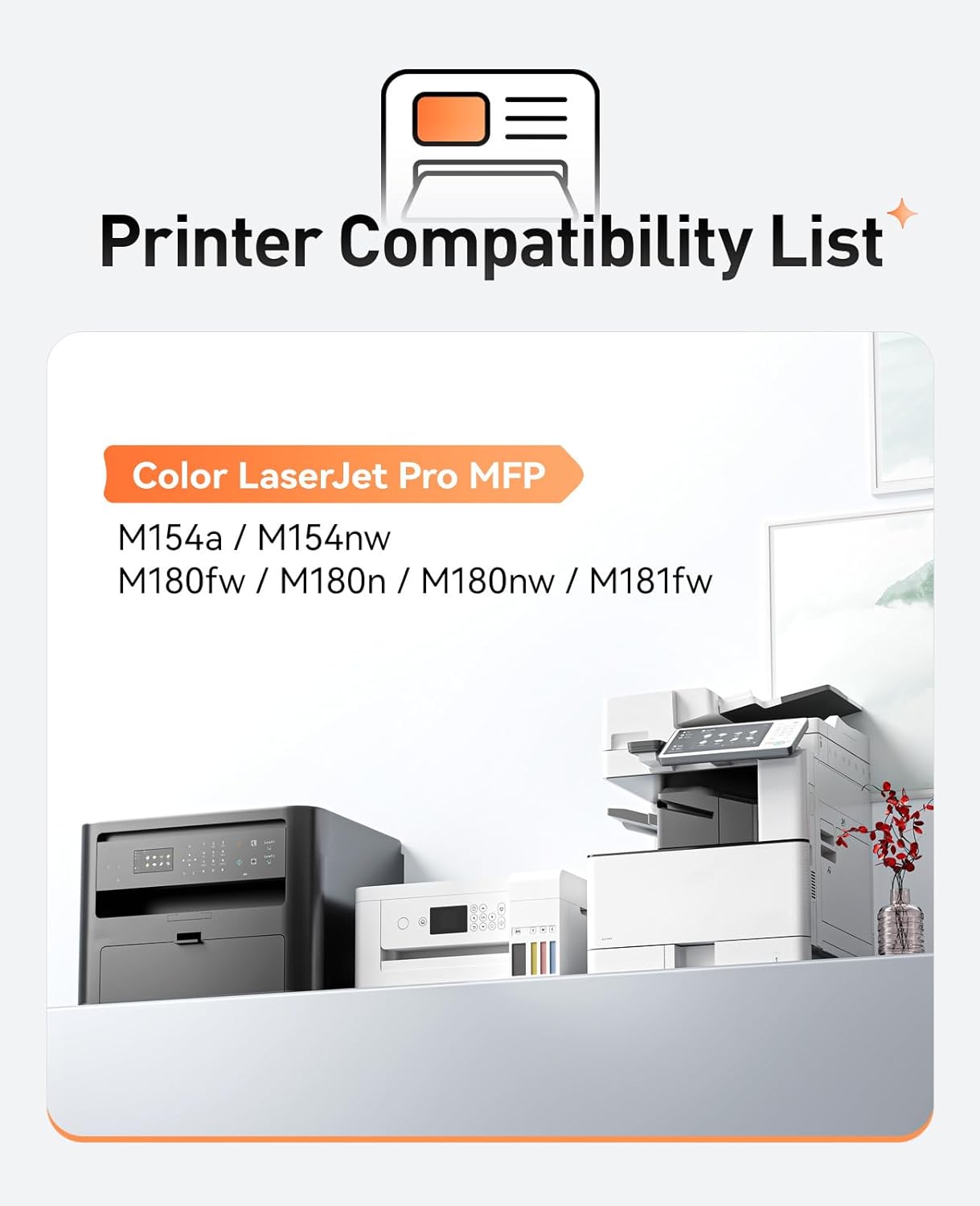 204A Toner Cartridge Set 4-Pack Replacement for HP 204A 204X CF510A CF511A CF512A CF513A Compatible HP Color Laserjet Pro MFP M180fw M180n M180nw M181fw M154a M154nw M154 M180 M181 Printer Ink Black