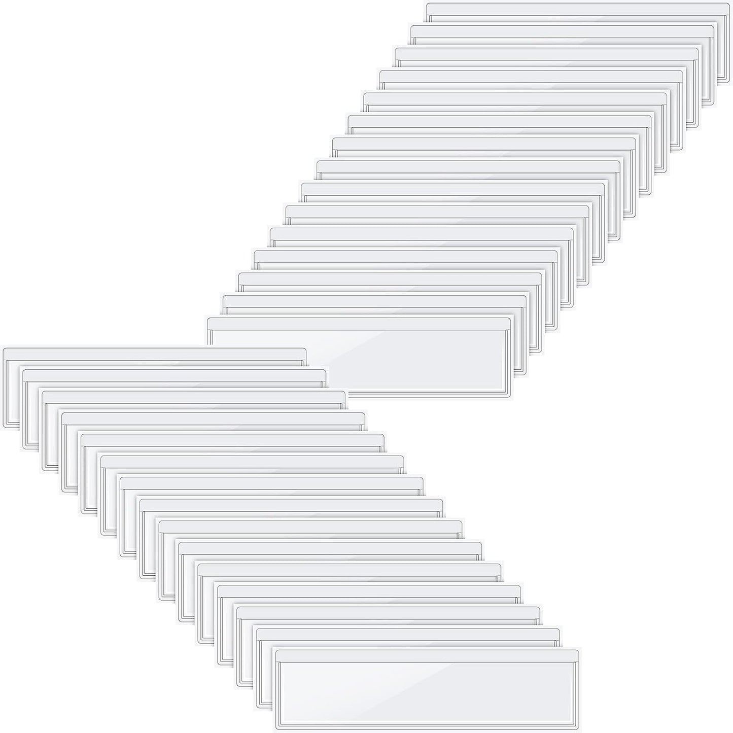 Chinco 30 Pack Self-adhesive Index Card Pockets with Top Open for Loading - Ideal Index Card Holder for Organizing and Protecting - Crystal Clear Plastic(1.2 x 4.4 Inches)