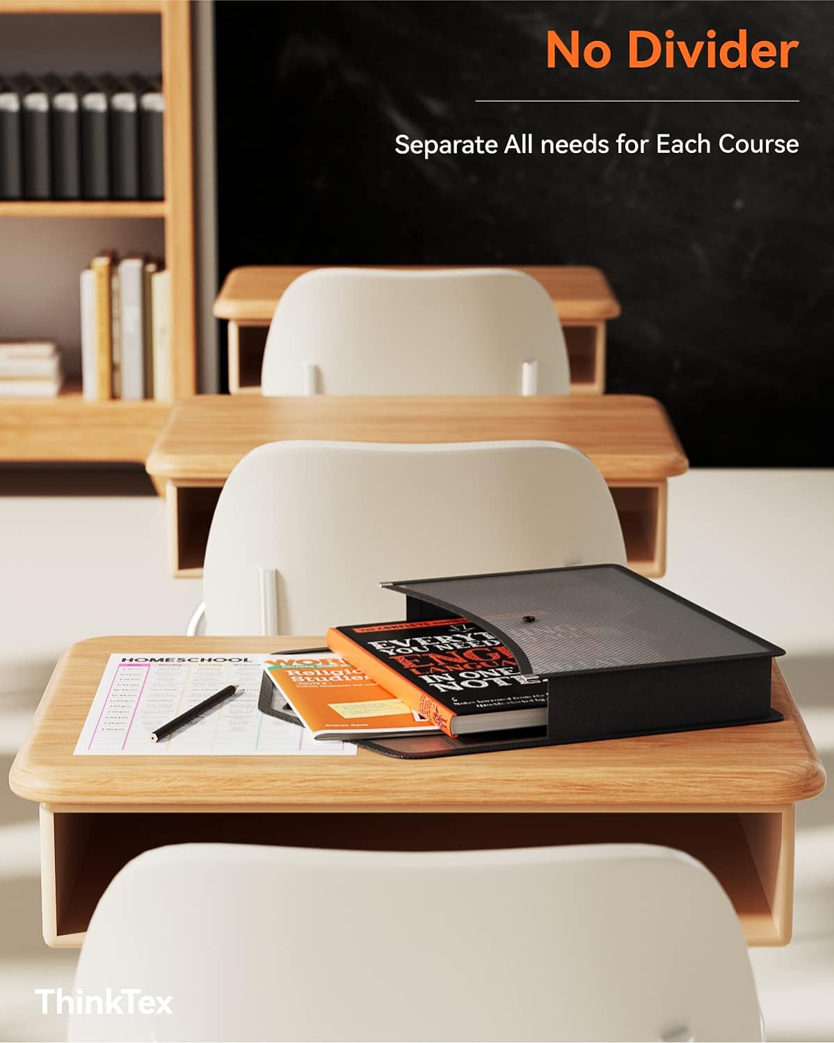 ThinkTex Plastic Expanding File Folder, Transparent envelopes with Snap Closure, No Dividers, Large Capacity, Fit Letter/A4 Size - 5 Packs