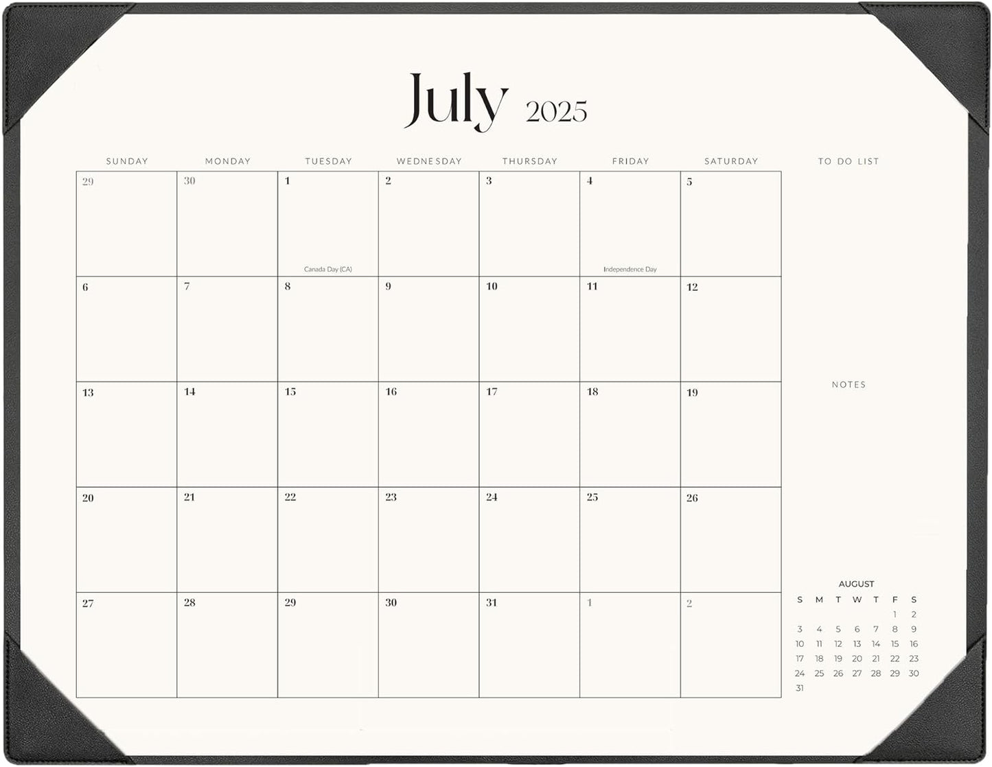 Large Desk Calendar 2025-2026 with Desk Mat, Desktop Calendar 18 Monthly Runs From July 2025 to December 2026, Desk Pad Calendar 22 x 17 Inch Perfect for Planning, Organizing, and Scheduling Your Life (Black)
