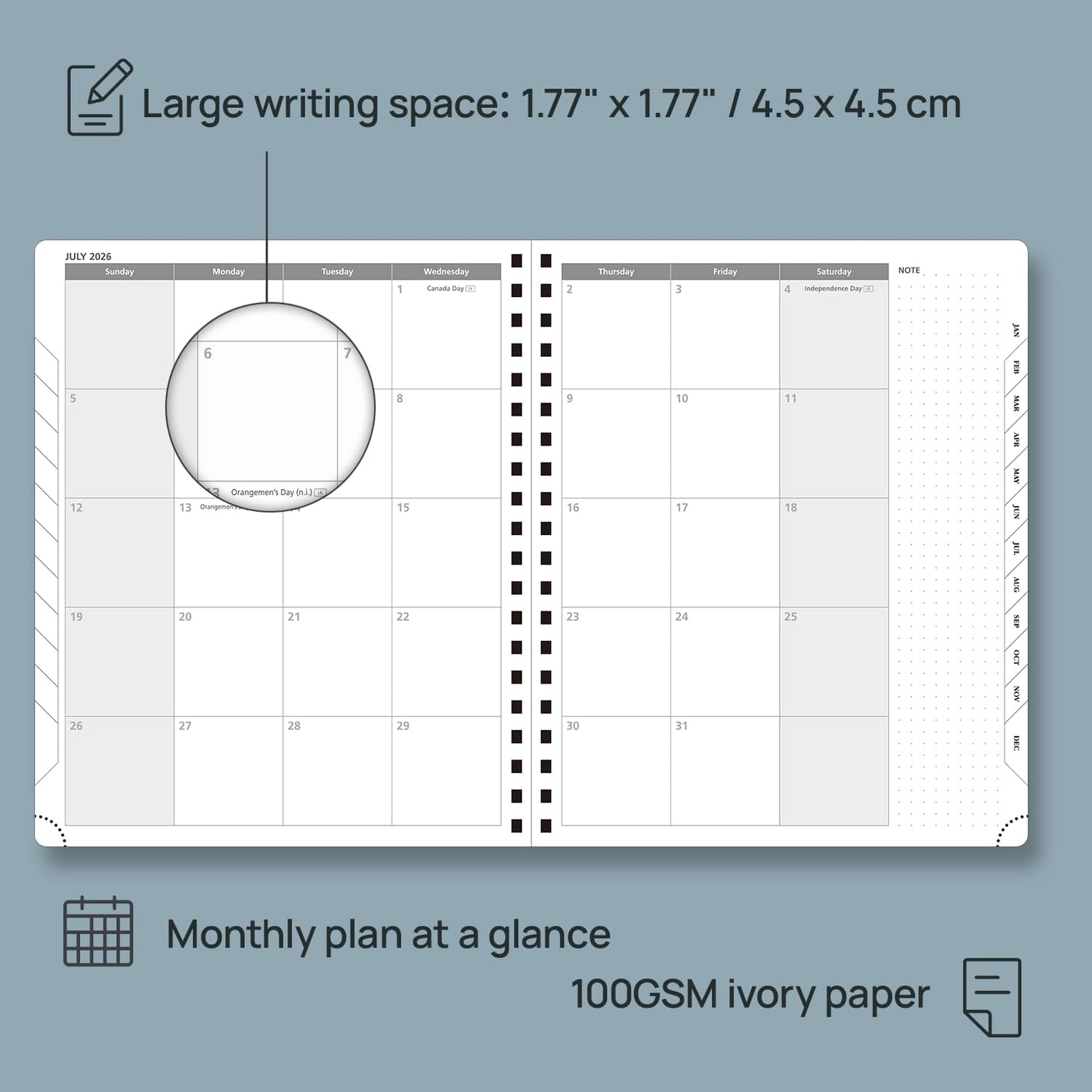 POPRUN 2026 Planner (Large - 8.5" x 10.5") with Hourly Schedule, Vertical Layout - 2026 Weekly Calendar (Jan. 2026 - Dec.2026) for Time Management, Monthly Tabs, Spiral Bound, Soft Cover - Black