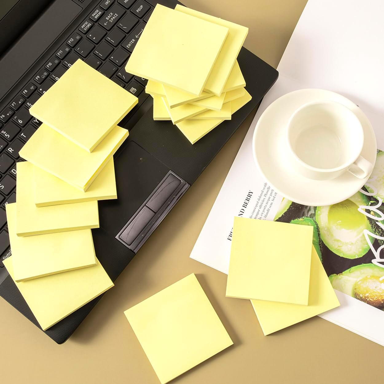(16 Pack) Sticky Notes 3x3 in Yellow, Sticky Pads, Recyclable, Self-Stick Pads, Easy to Stick for Home, Office, Notebook