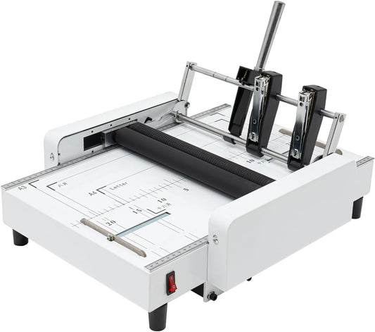 A3 Folding Binding Machine 110V Paper Folding Staple Binding Machine 60W Booklet Making Printing Binder Bookbinding Stapling Equipment Folder Making Binding Industry Factories Schools