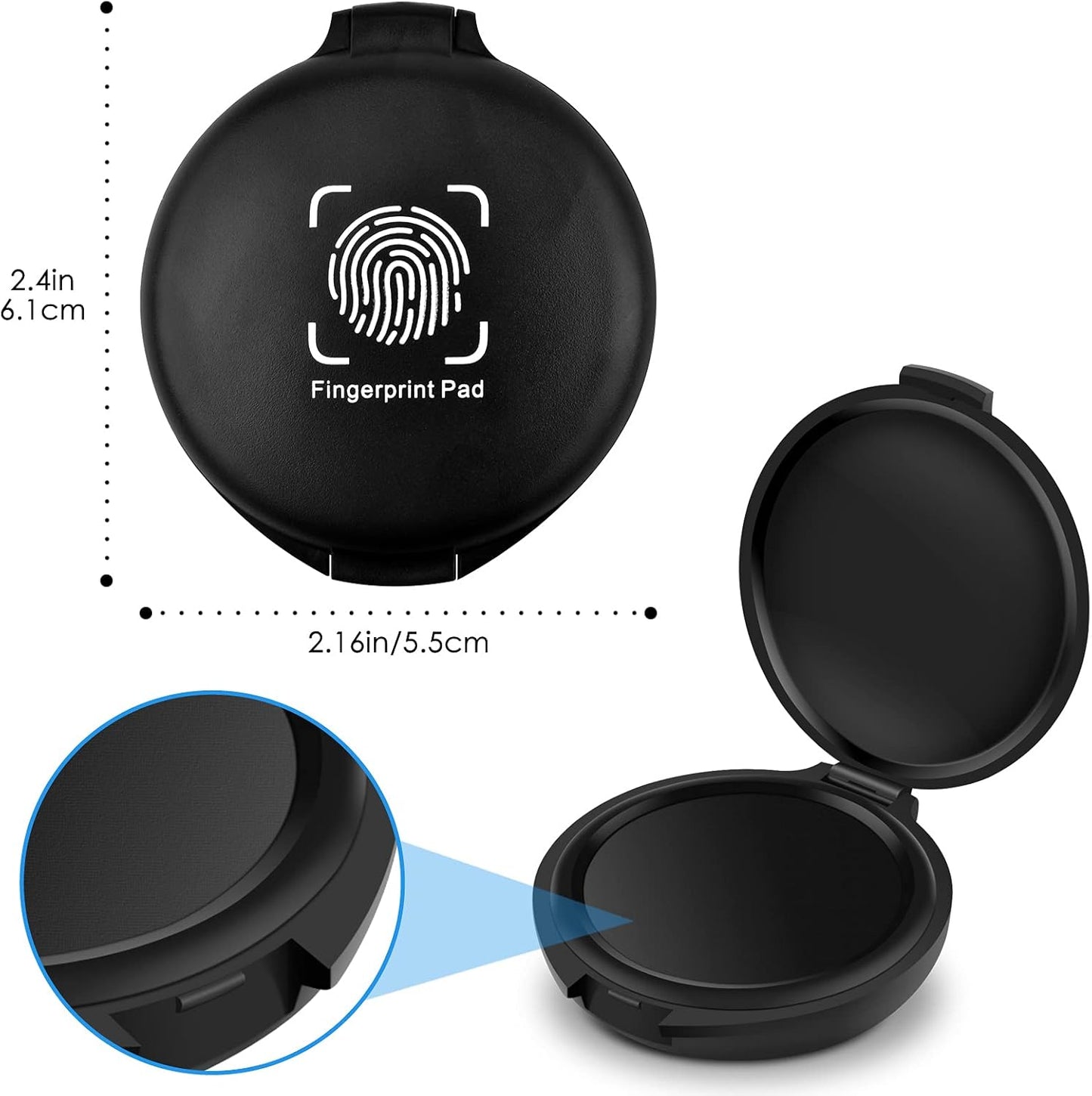 ERKOON Fingerprint Ink Pads, Thumbprint Ink Pad for Notary Supplies Identification Security ID Fingerprint Cards Law Enforcement Fingerprint (Black-1 Pack)