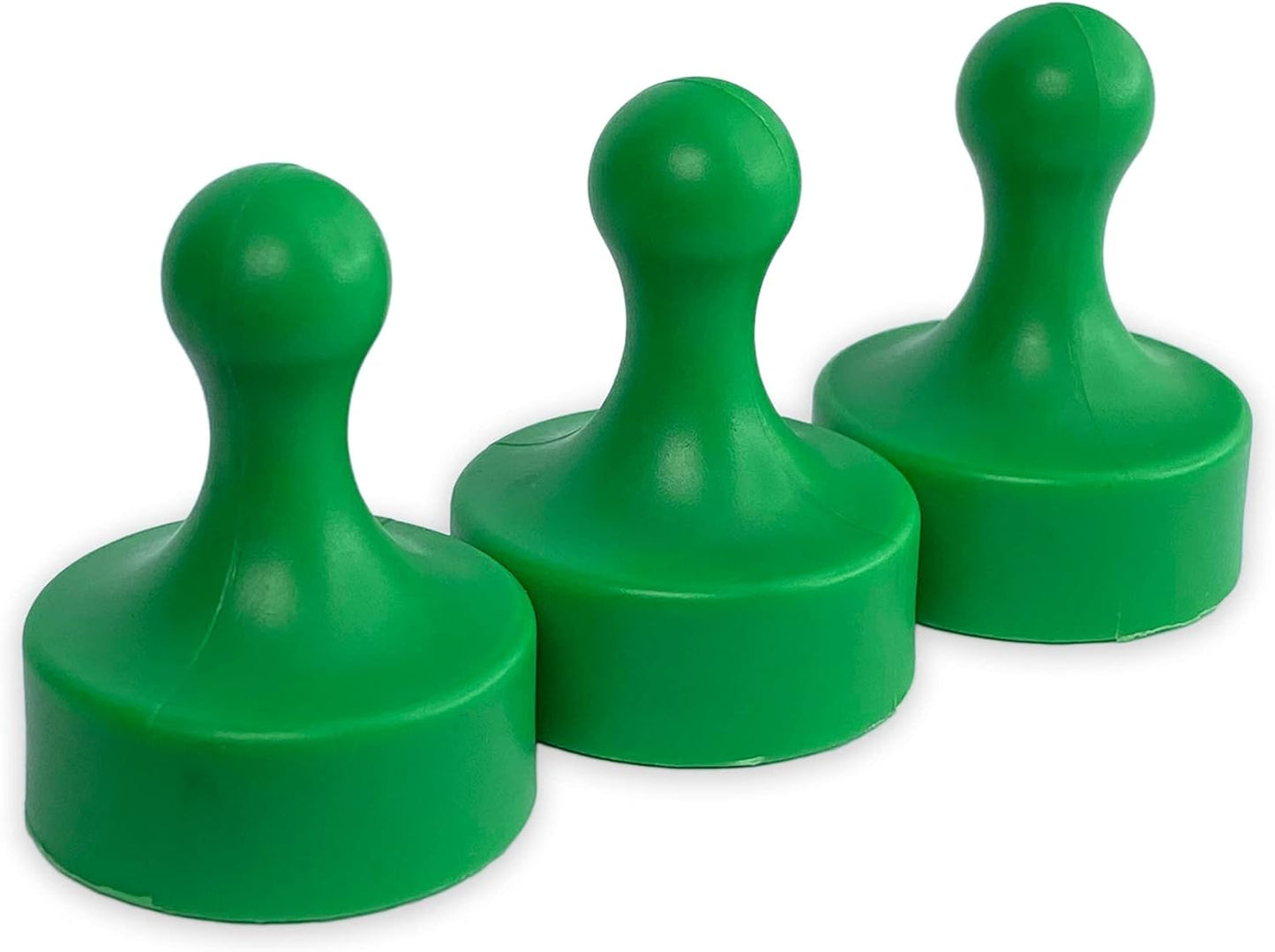 GLASSBOARD STUDIO Powerful Neodymium Magnets, Pawn-Shaped - Strong Fridge/Refrigerator and Whiteboard Magnet, Ideal for Office, Kitchen, Crafts - Rare Earth, Heavy Duty (3, Green)