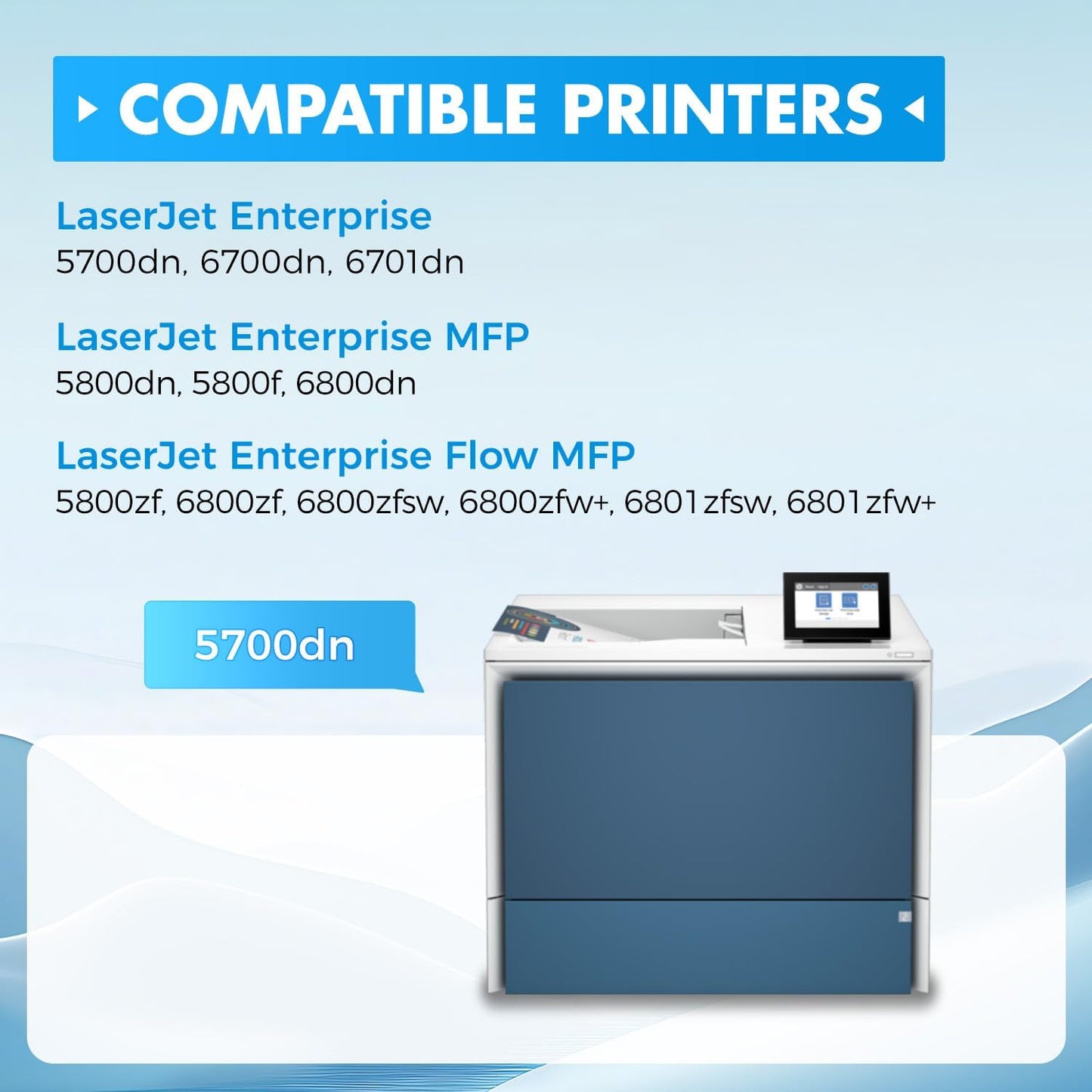 213A Toner Cartridge 4-Pack Set with Chip Replacement for HP 213A 213X W2130X W2130A Compatible for HP Color Laserjet Enterprise 5700dn MFP 5800dn 6700 6701dn 6800 6801dn Laser Printer Ink Black Color