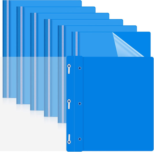 Teling 24 Pcs Clear Front Report Covers with 3 Prongs Presentation Folders Plastic Resume Portfolio Report Letter Size Presentation Binder for Paper Document School Office(Blue)