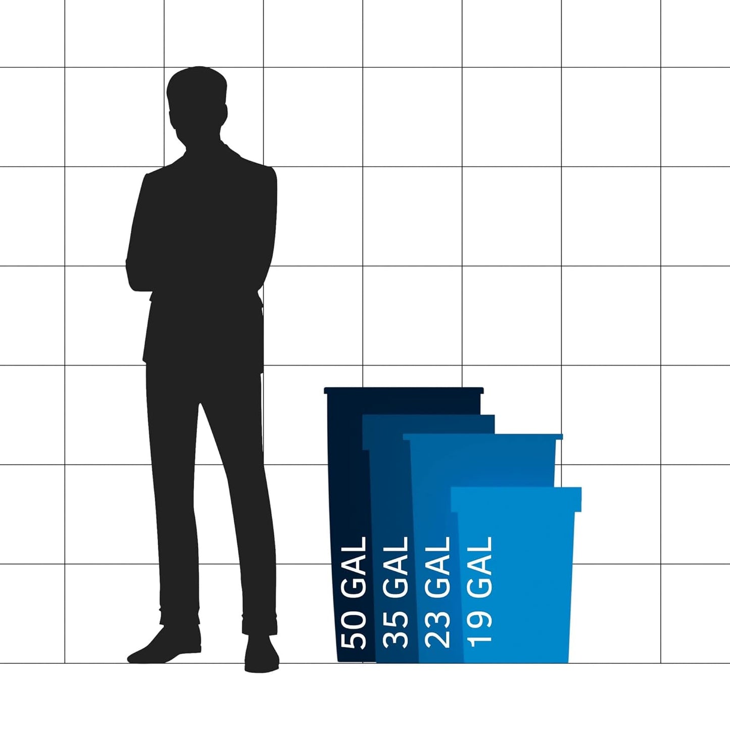 23 Gallon Black Square Commercial Trash Can